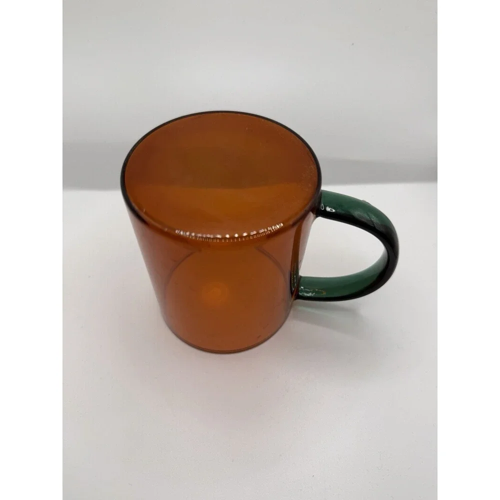 IKEA SKUGGSTUBB Heat Resistant Glass Mug Brown Green 14 oz Willy Chong Designed‎